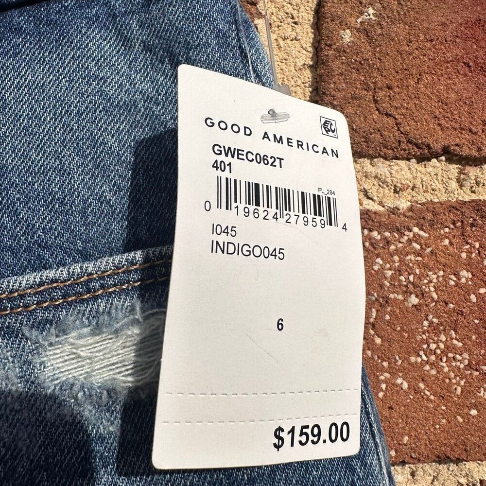 Good American $159 Weekender Stretch Denim Jeans Indigo045 Wash Size 6/28 NEW - Picture 3 of 6